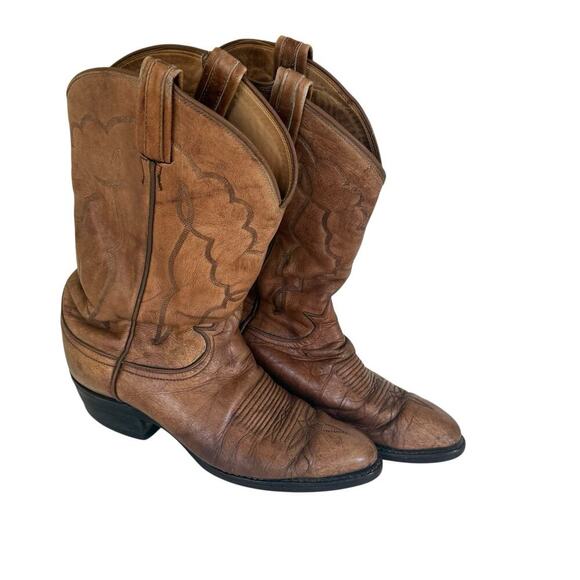 Vintage Nocona Cowboy Boots Brown Leather Western Rodeo Boots Men’s Size 10D USA - Picture 1 of 7